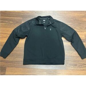 DKNY Half Zip Pullover Fleece Black Mens Large Running Activewear Good Condition